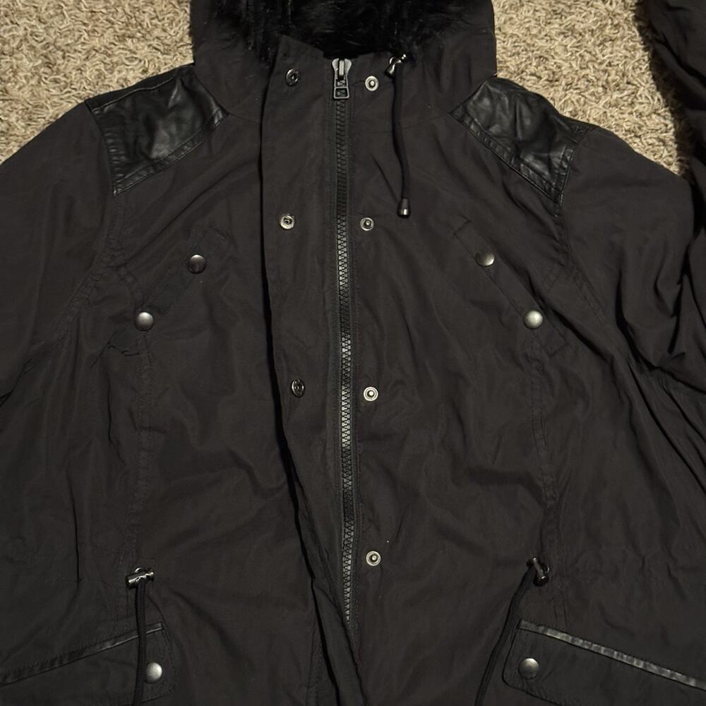 Torrid Womens Black Wind & Water Resistant Faux Fur Hooded Jacket Plus Size 2 - Picture 10 of 16